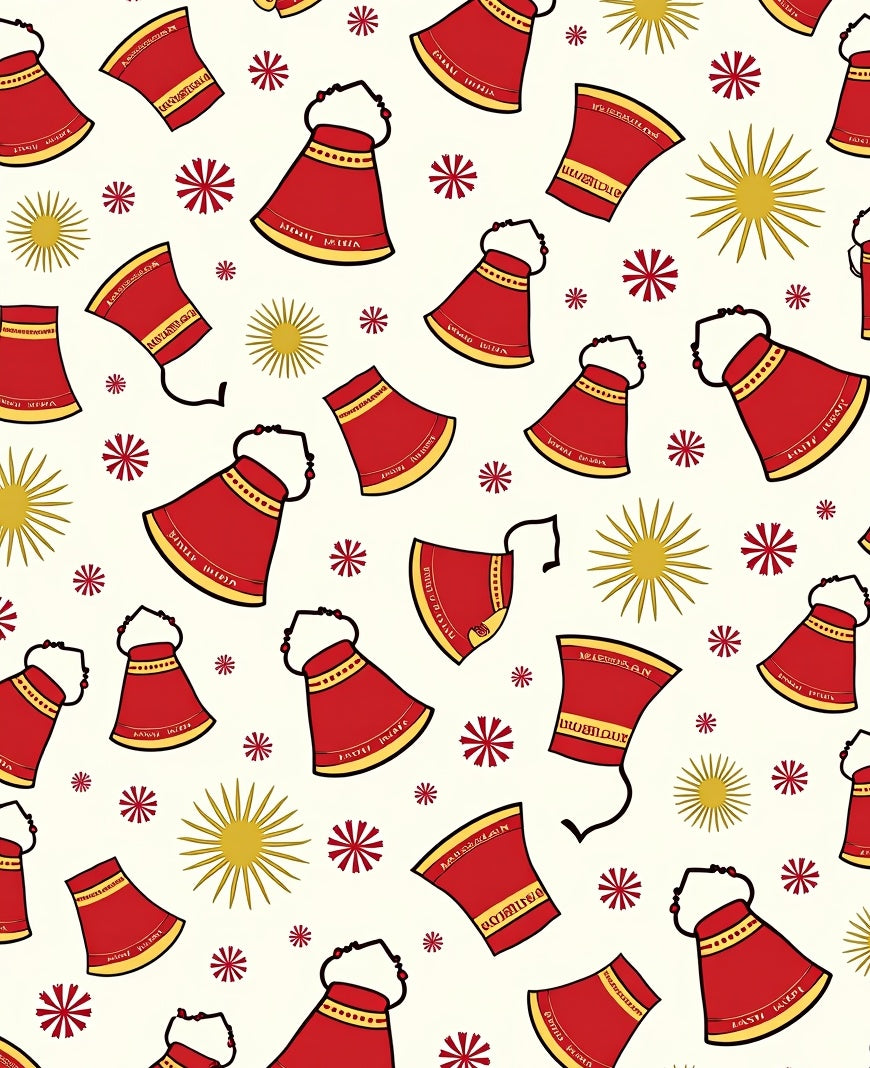 Crimson Bells Sunburst Repeating Motif Rug