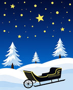 Winter Night Sleigh Stars Snowscape Rug