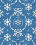 Blue White Snowflake Medallion Snowfall Rug