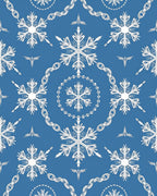 Blue White Snowflake Medallion Snowfall Rug