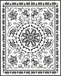 Black White Floral Mandala Rug
