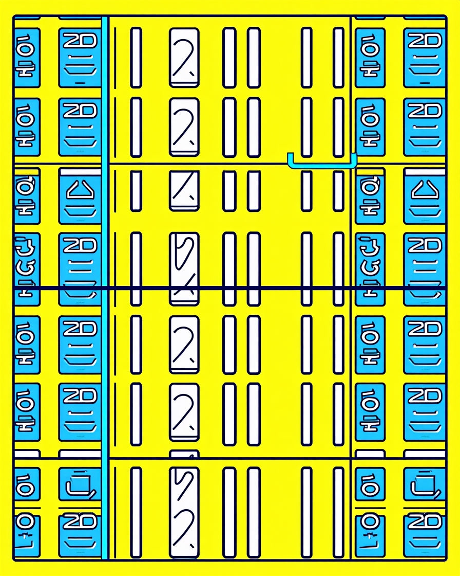 Bold Yellow Geometric Grid Rug