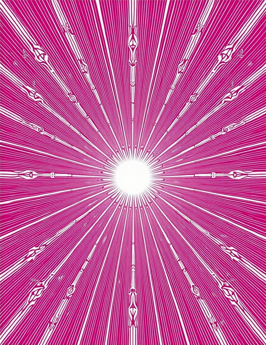 Radiant Fuchsia Burst Sunburst Rug