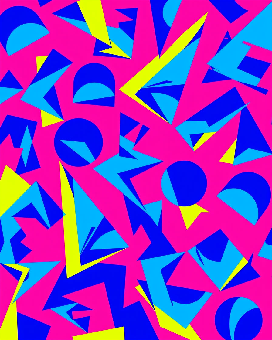 Radical Geometric Retro Shapes Rug