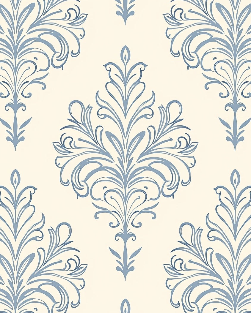 Light Blue Cream Classic Swirl Rug