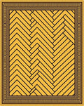 Golden Yellow Herringbone Geometric Rug