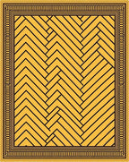 Golden Yellow Herringbone Geometric Rug