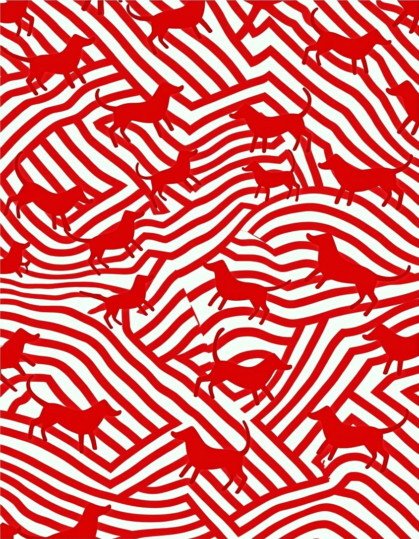 Red Dog Waves Rug