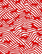 Red Dog Waves Rug