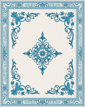 Blue Floral Medallion Border Rug
