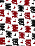 Bold Red Black Drum Collage Rug