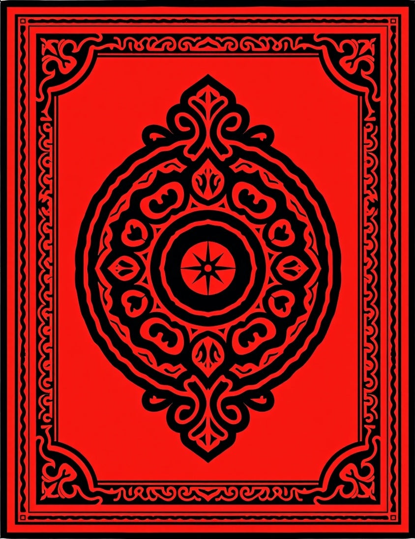 Bold Crimson Mandala Medallion Rug