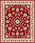 Rich Red Ornate Floral Vine Rug