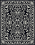Elegant Ivory Baroque Foliate Design Rug
