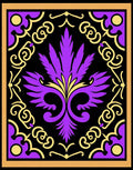 Vibrant Purple Gold Regal Flourish Rug