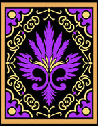 Vibrant Purple Gold Regal Flourish Rug
