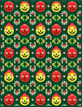 Red Yellow Happy Face Folk Rug