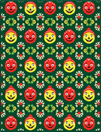 Red Yellow Happy Face Folk Rug