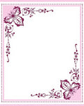 Fuchsia Butterfly Flourish Corner Accents Rug