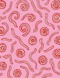 Pink Swirls Candy Cane Stripes Rug
