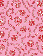 Pink Swirls Candy Cane Stripes Rug