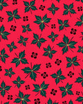Vibrant Red Leafy Garden Scatter Rug