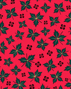 Vibrant Red Leafy Garden Scatter Rug