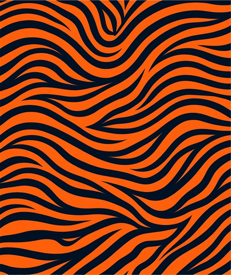 Bold Orange Black Zebra Stripe Rug
