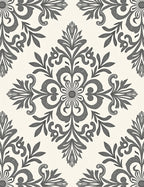 Classic Gray Damask Medallion Rug