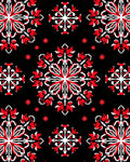 Bold Red White Floral Medallions Rug