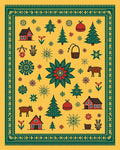 Holiday Barn Poinsettia Evergreen Snowflakes Rug