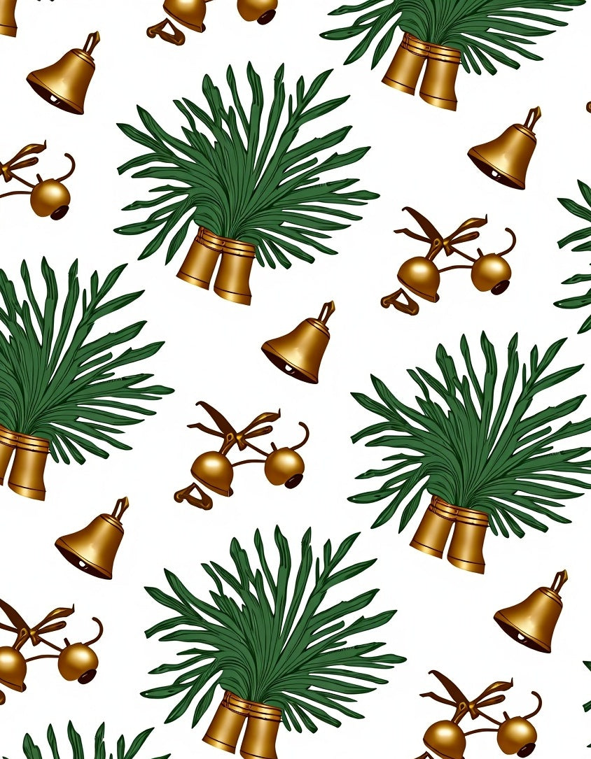 Golden Bells Green Foliage Repeat Rug