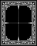 Classic White Floral Scrollwork Border Rug