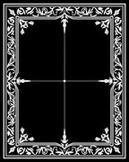 Classic White Floral Scrollwork Border Rug