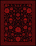 Crimson Skull Rose Gothic Garden Rug