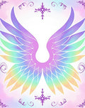 Whimsical Rainbow Angel Wings Art Rug