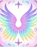 Whimsical Rainbow Angel Wings Art Rug