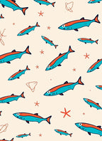 Teal Coral Fish Scatter Rug