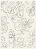 Off-white Scrollwork Nature Line Art Rug