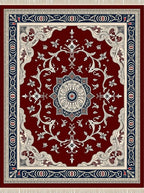 Ornate Medallion Floral Vines Rug