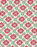 Traditional Red Green Holly Blossom Rug