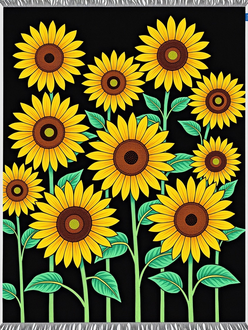 Vibrant Yellow Sunflower Garden Rug