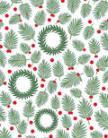 Green Fern Holly Berry Wreath Rug