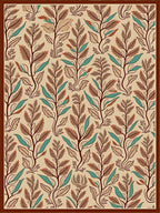 Earthy Tone Floral Vine Arabesque Rug