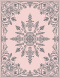 Vintage Rose Floral Scroll Center Rug