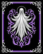 White Ghost Purple Floral Frame Rug