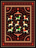 Whimsical Red Dog Folk Art Rug