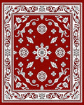 Crimson Floral Garden Medallion Rug