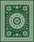 Deep Forest Green Medallion Starburst Rug