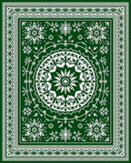 Deep Forest Green Medallion Starburst Rug
